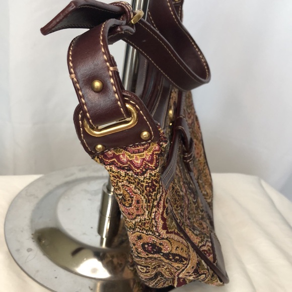 ETIENNE AIGNER Vintage paisley tapestry small shoulder handbag. - Picture 6 of 13